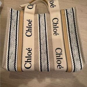 NWT Chloe Woody Tote in Linen